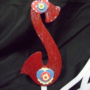 Red letter S barrette holder storage NEW